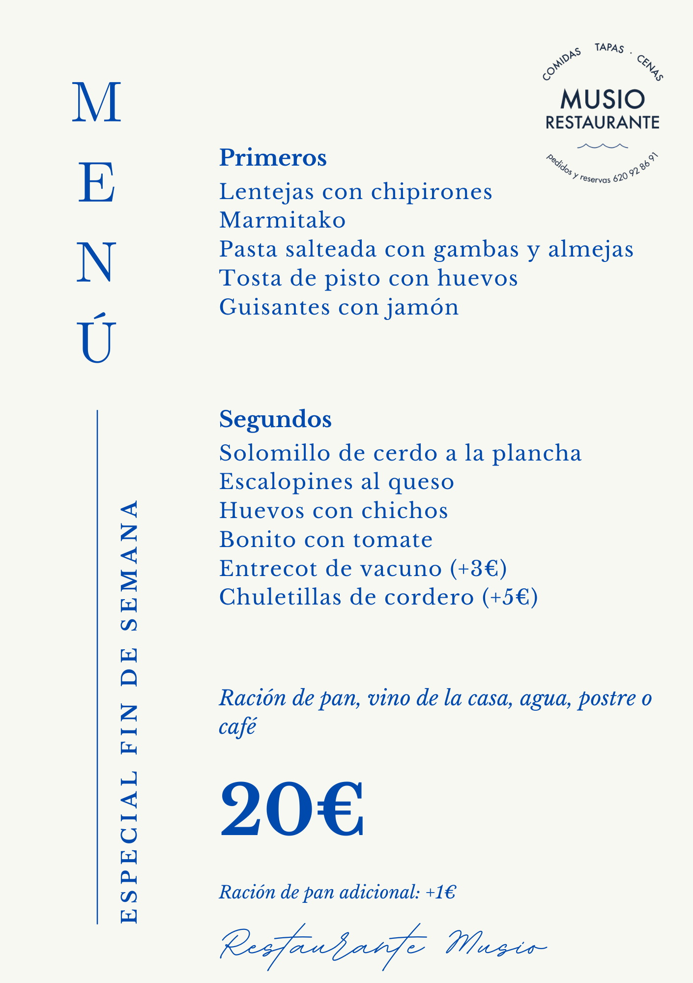 Menu Musio Especial sin infantil A5 07032026
