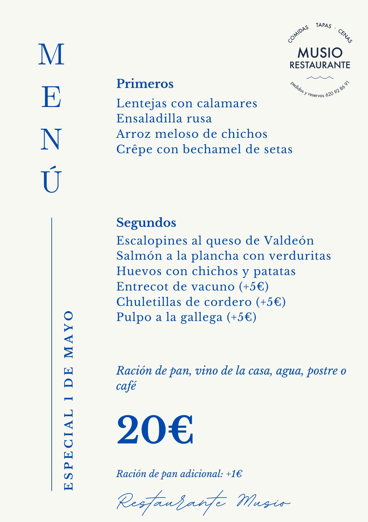 Menu Musio Especial sin infantil A5 01052026