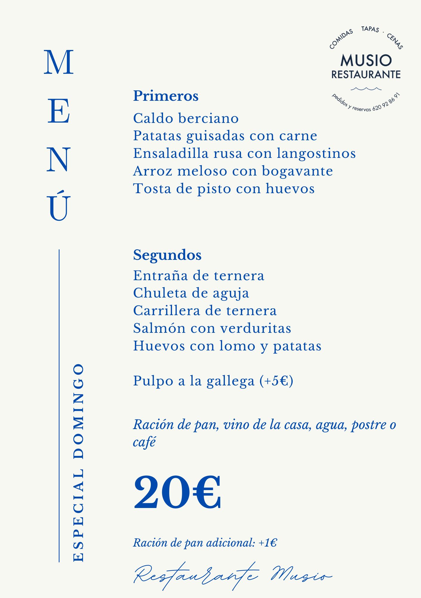 Menu Musio Especial sin infantil A5 24052026