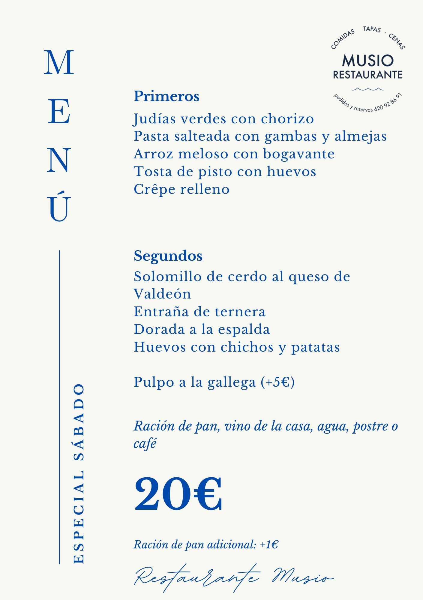 Menu Musio Especial sin infantil A5 30052026
