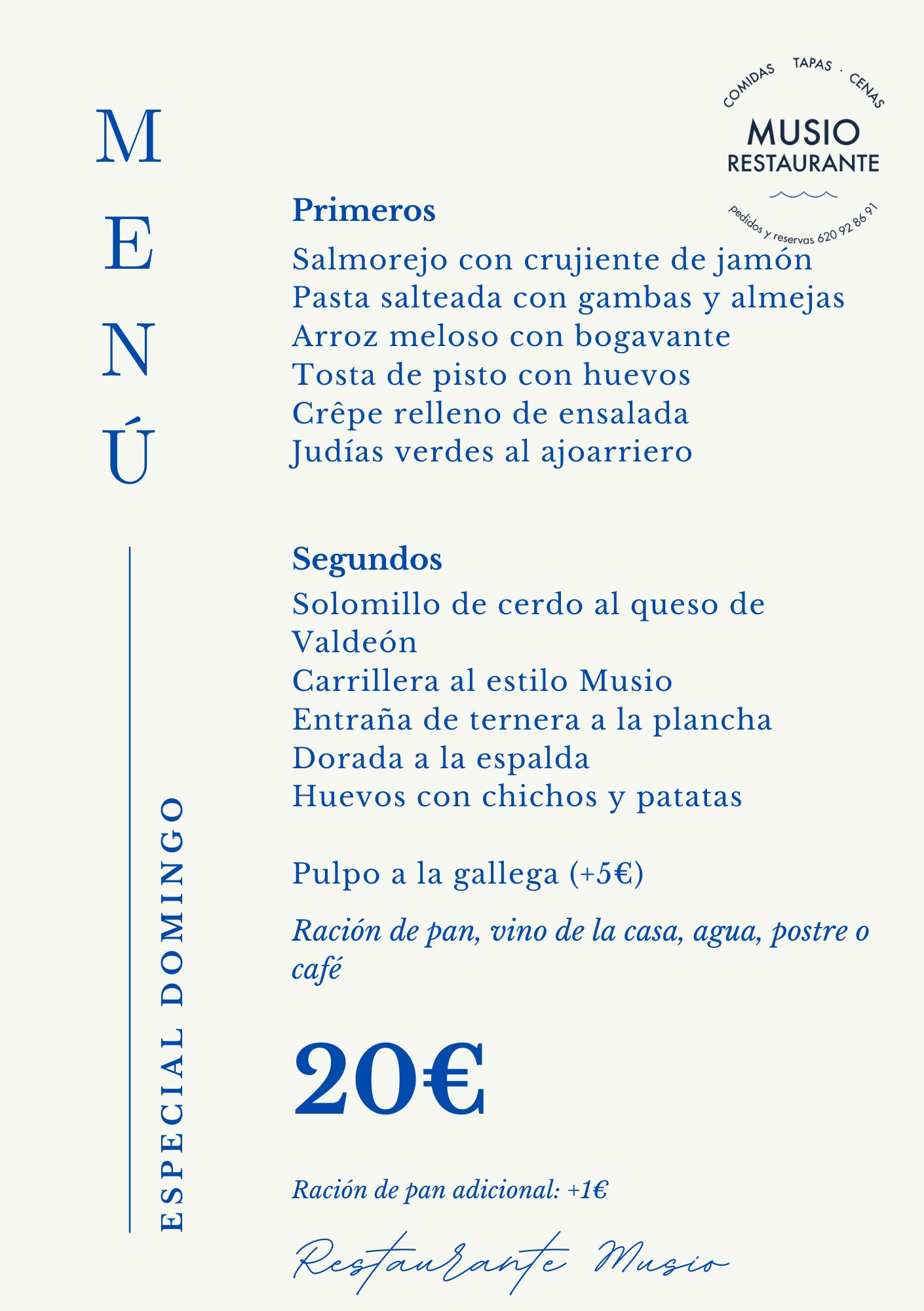 Menu Musio Especial sin infantil A5 31052026