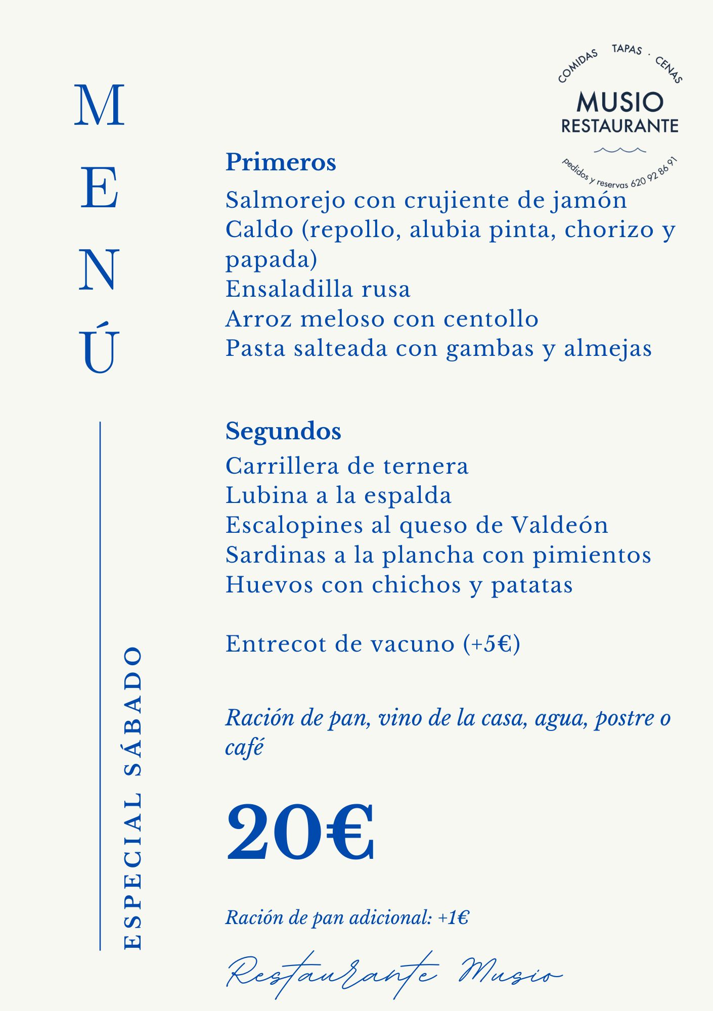 Menu Musio Especial sin infantil A5 06062026