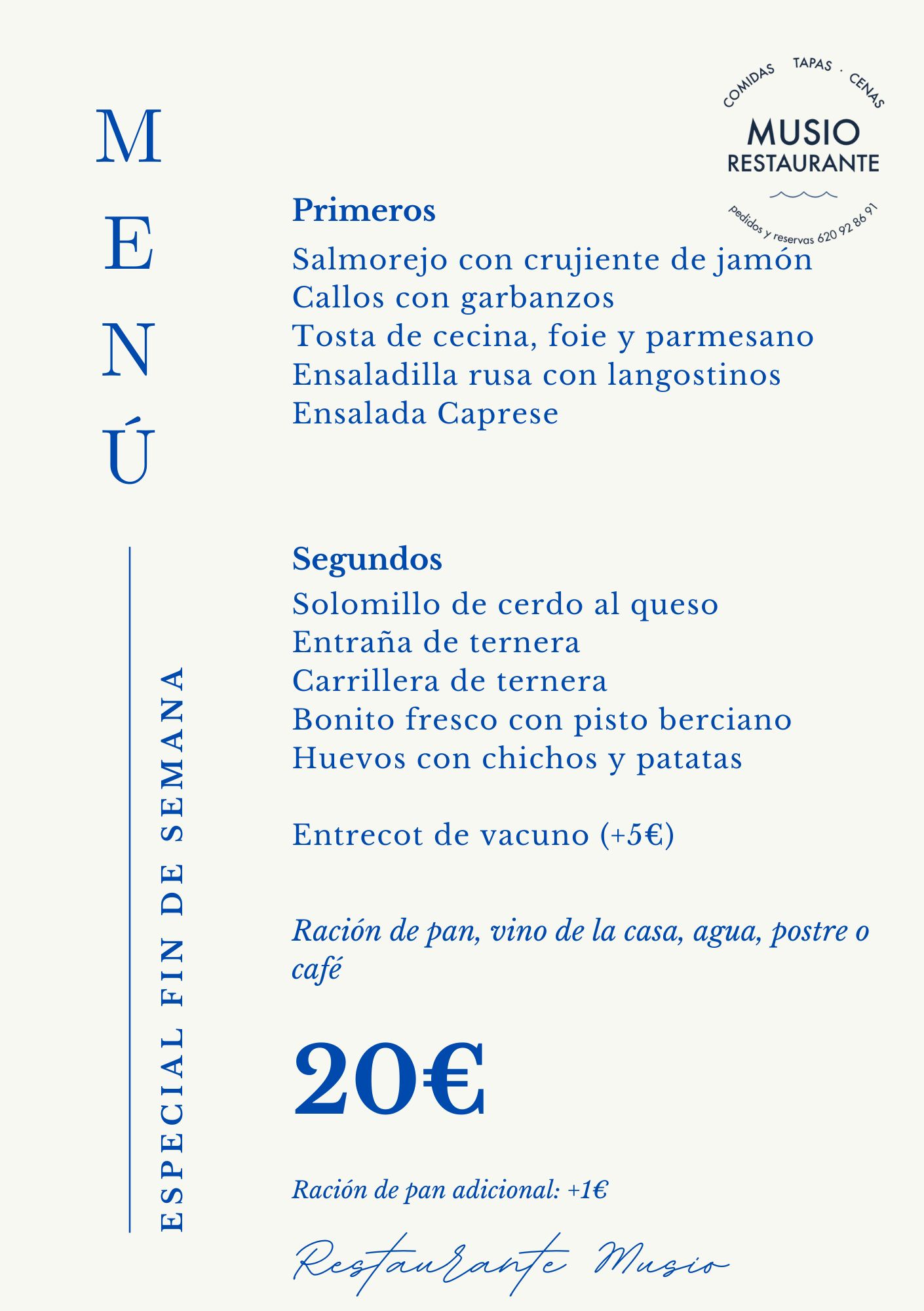 Menu Musio Especial sin infantil A5 11072026