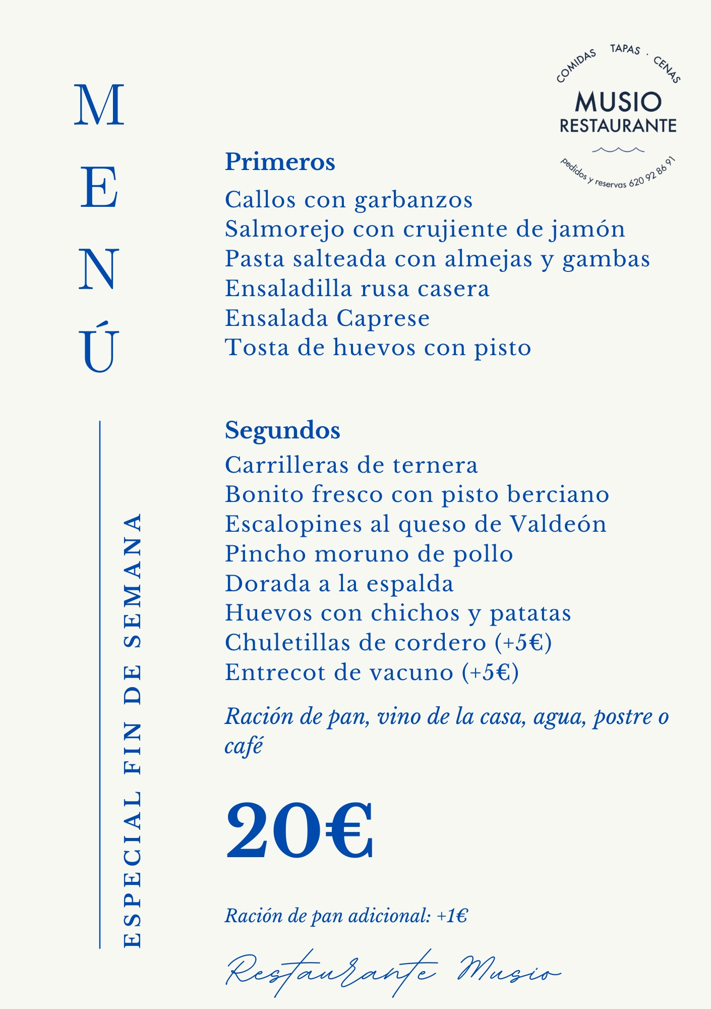 Menu Musio Especial sin infantil A5 25072026
