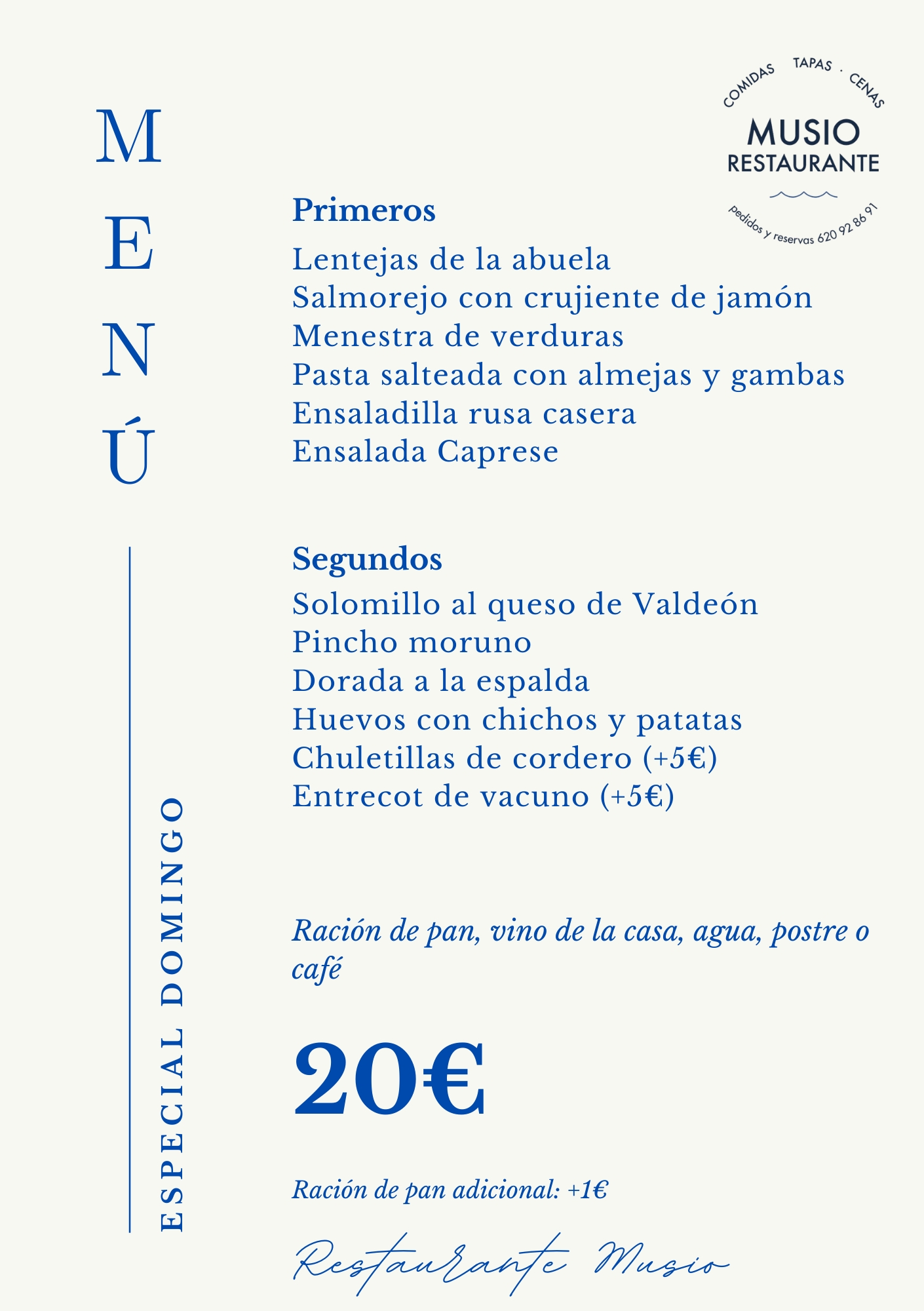 Menu Musio Especial sin infantil A5 02082026