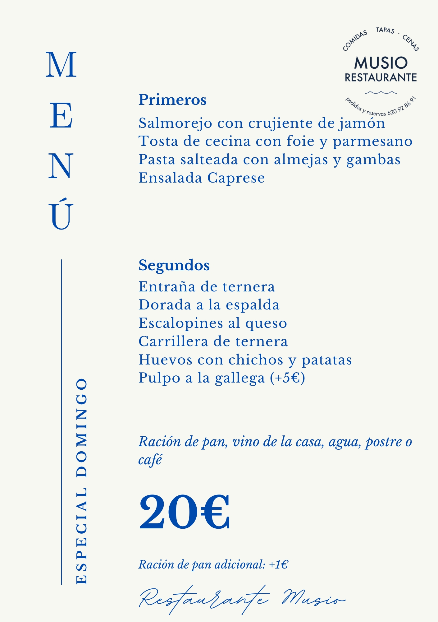 Menu Musio Especial sin infantil A5 09082026