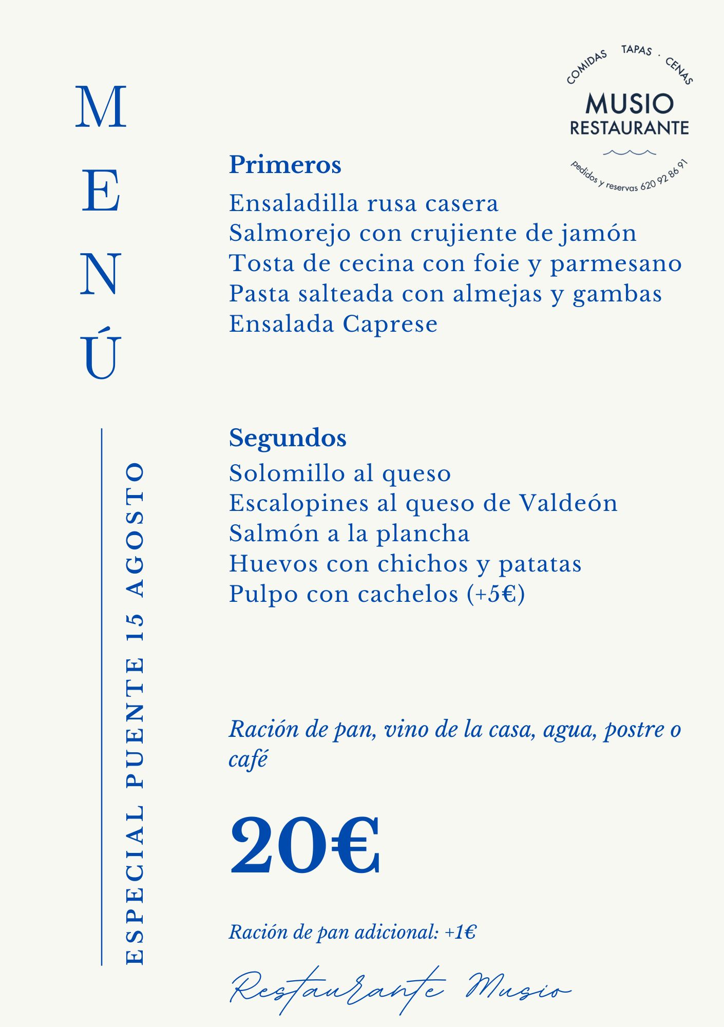 Menu Musio Especial sin infantil A5 15082026