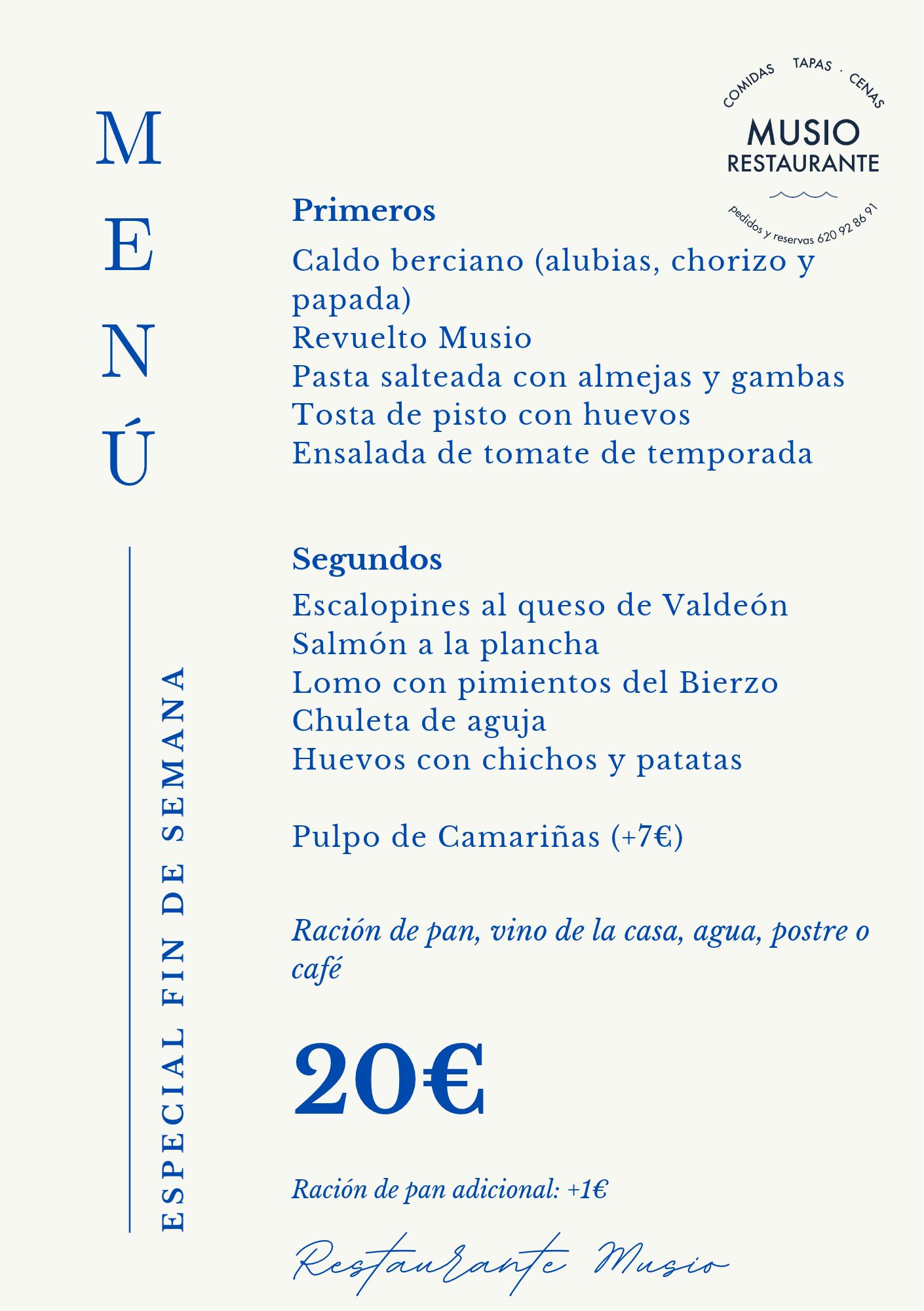 Menu Musio Especial sin infantil A5 17102026
